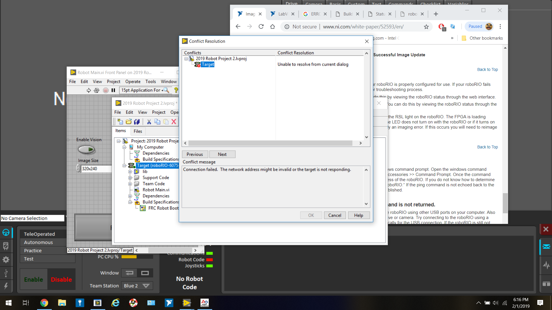 RoboRIO Connected But Wont Deploy Working Code - NI LabVIEW - Chief Delphi